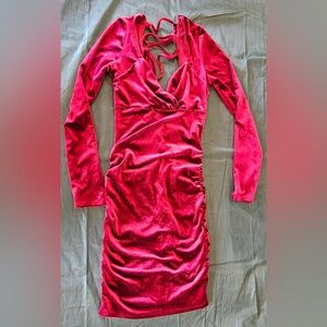 Red velvet dress